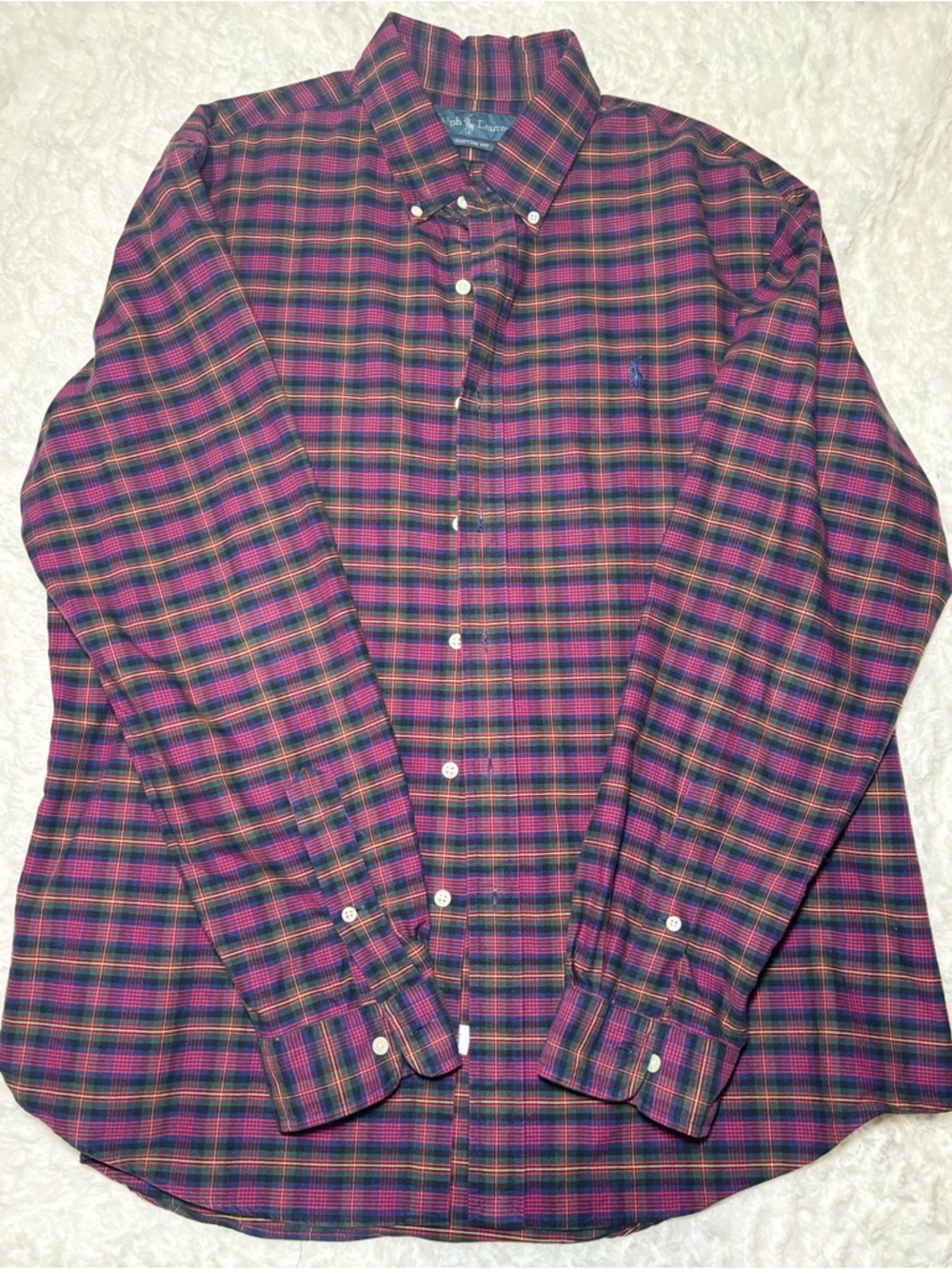 Polo Ralph Lauren Custom Fit Plaid Button Down Shirt Men’s XL Preppy